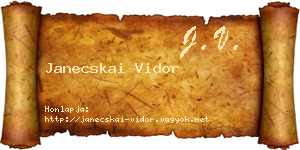 Janecskai Vidor névjegykártya